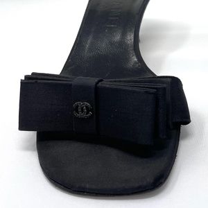 CHANEL black heeled sandals IT 38 2003 collection by Karl Lagerfield